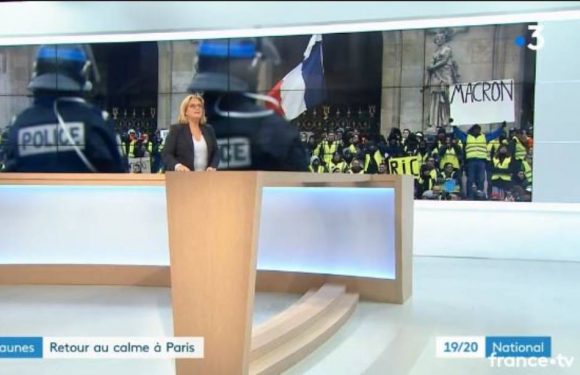 « Gilets jaunes » : France 3 accusée d’avoir censuré une pancarte hostile à Emmanuel Macron