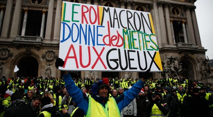 Macron’s ratings fall further after month of gilets jaunes protests