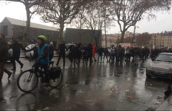 Marche climat : 5000 Gilets verts entourent la Presqu&rsquo;île à Lyon