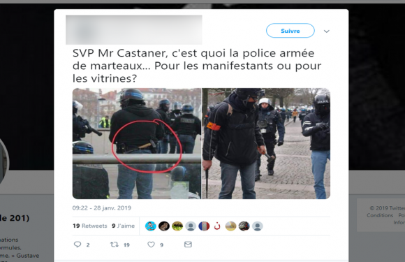 « Acte 11 des « gilets jaunes » » : Pourquoi ces policiers portaient-ils un marteau ?