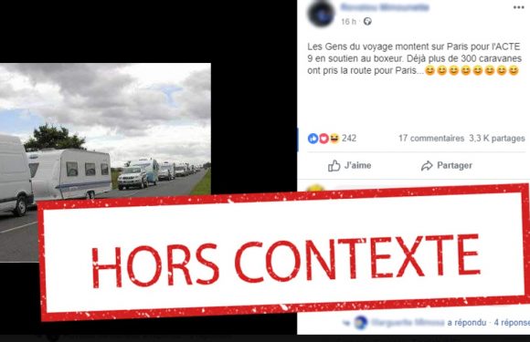 «Acte 9»: Les photos de caravanes de gens du voyage en route vers Paris sont-elles authentiques?