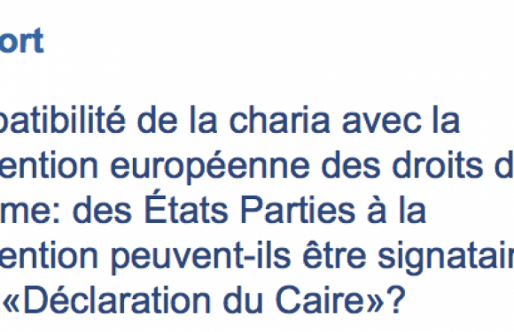 Projet de résolution rappelant l’incompatibilité de la charia avec la Convention européenne des droits de l’homme
