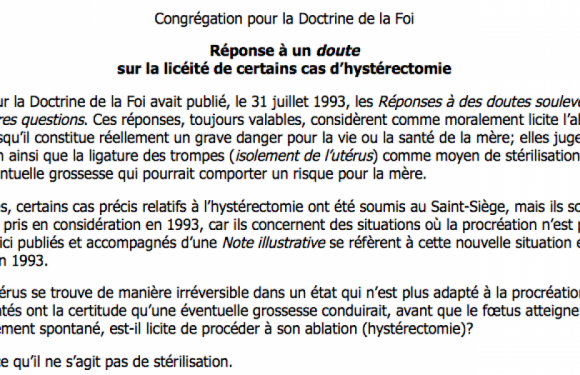 Réflexion sur l’hystérectomie (ablation de l’utérus)