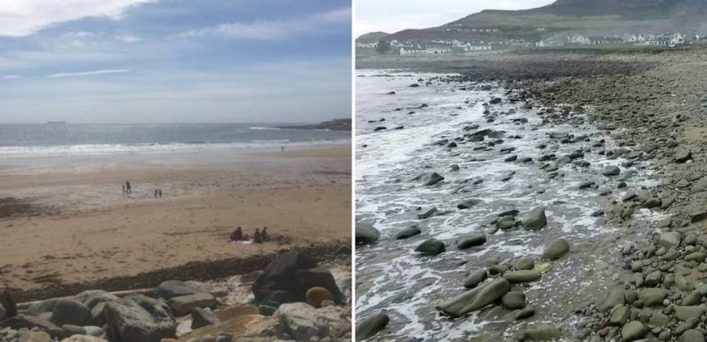 Une plage irlandaise réapparaît avant de disparaître à nouveau