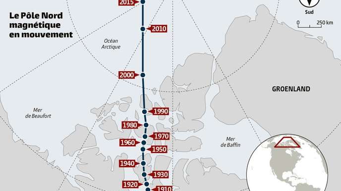 Le pôle Nord magnétique perd la boussole