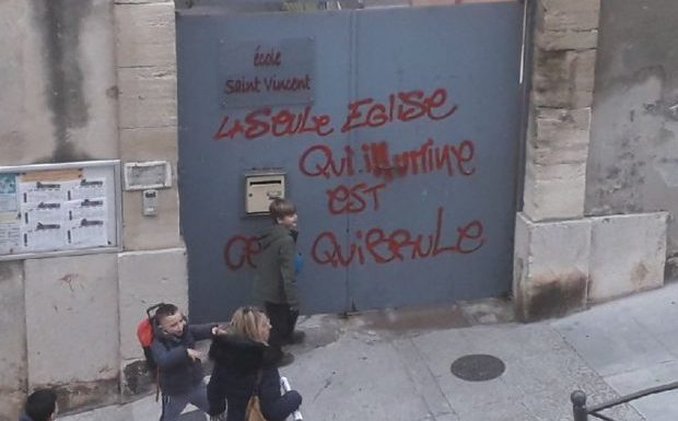 Sète (34): un tag menaçant sur l’école catholique Saint-Vincent