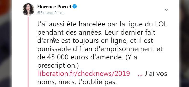 « Ils sont allés jusqu’à se rendre sur mon lieu de travail » : la youtubeuse Florence Porcel raconte comment « La Ligue du LOL » l’a « traumatisée »