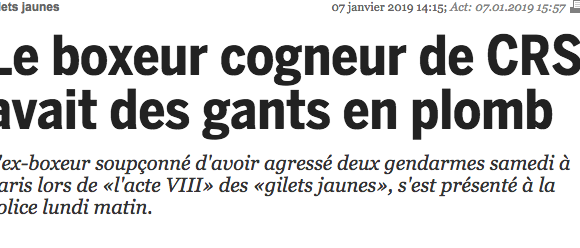 Non, le boxeur Christophe Dettinger n’avait pas de «gants plombés». Par Cédric Mathiot