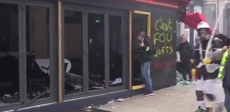 Le Fouquet’s saccagé, Al-Jazeera perfumes caillassé : les premiers dégâts matériels à Paris (VIDEO)