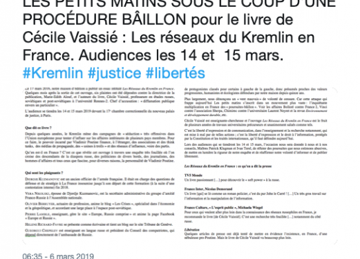 Procès Vaissié : “L’Enquête” Politis sur la salariée Politis