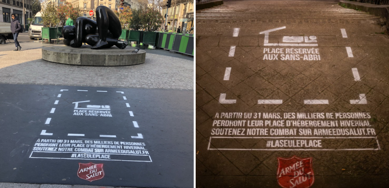 L’Armée du Salut crée des “places sans-abri” pour sensibiliser à la fin de la trêve hivernale