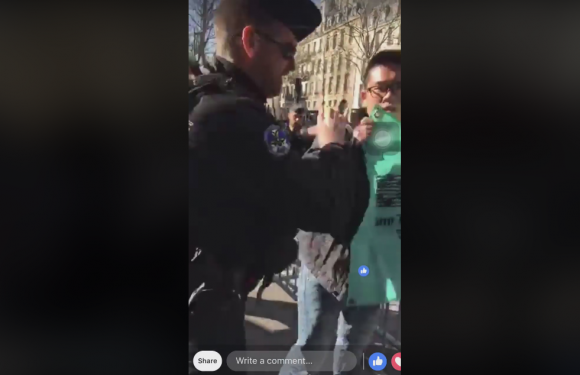 Visite de Xi Jinping à Paris : un étudiant taïwanais se fait arracher son drapeau par un gendarme