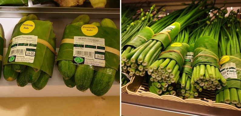 En Thaïlande, ce supermarché remplace les emballages plastiques par des feuilles de bananes