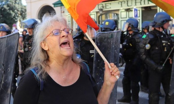How an elderly female protester became a symbol of defiance against Macron’s repression
