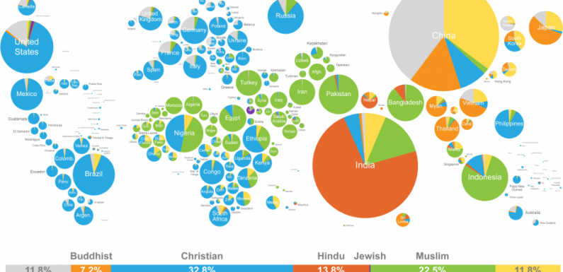 A Visual Map of the World’s Major Religions (and Non-Religions)