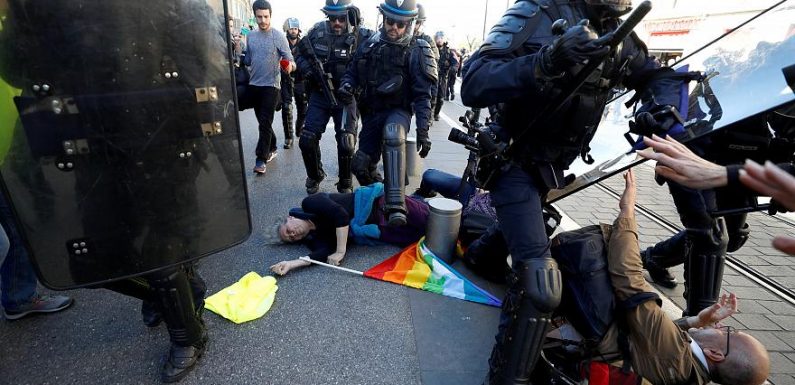 ‘Gilets jaunes’ protester, 73, ‘pushed by police’, says prosecutor