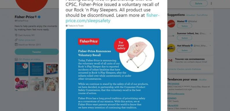 Rappel mondial de 5 millions de transats Fisher-Price après le décès d’une trentaine de bébés