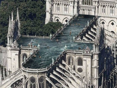 Une piscine sur le toit de Notre-Dame ou le projet fou d’un cabinet d’architecture suédois