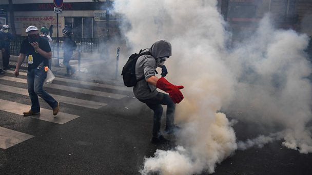 Paris May Day protests: Shock over hospital break-in