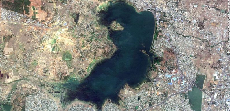 Chennai, India, is almost out of water. Satellite images show its nearly bone-dry reservoirs