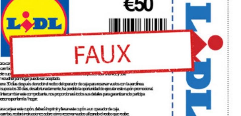 Lidl: Vous avez vu un bon d’achat de 50 euros circuler sur Facebook? Attention, c’est une arnaque