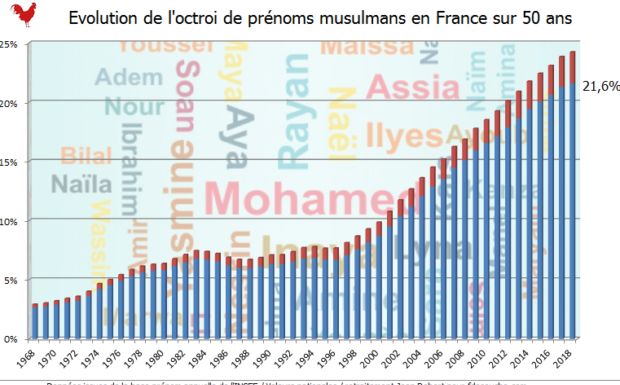 Baromètre 2019 du prénom musulman : 21,6% de naissances concernées en France l’an passé, 53,4% dans le 93