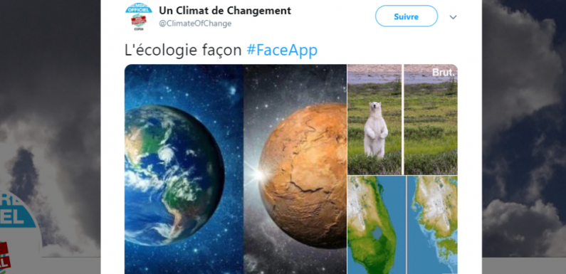 FaceApp sert aussi à alerter sur les dangers du réchauffement climatique
