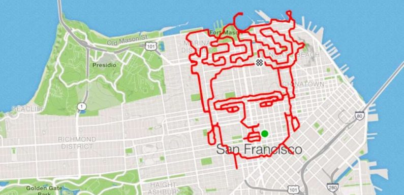À San Francisco, ce marathonien reproduit le portrait de Frida Kahlo en courant sur 46 kilomètres