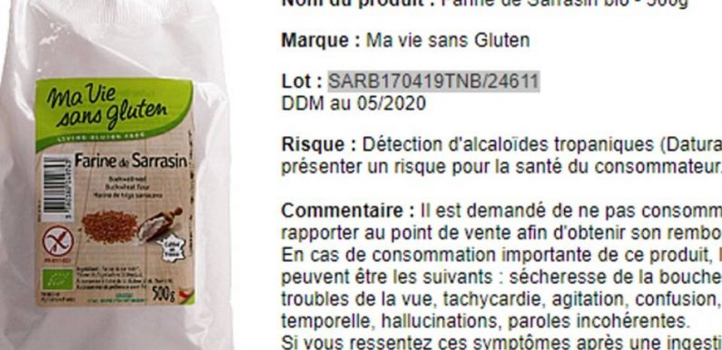 Des paquets de farine de sarrasin bio et sans gluten rappelés par la DGCCRF