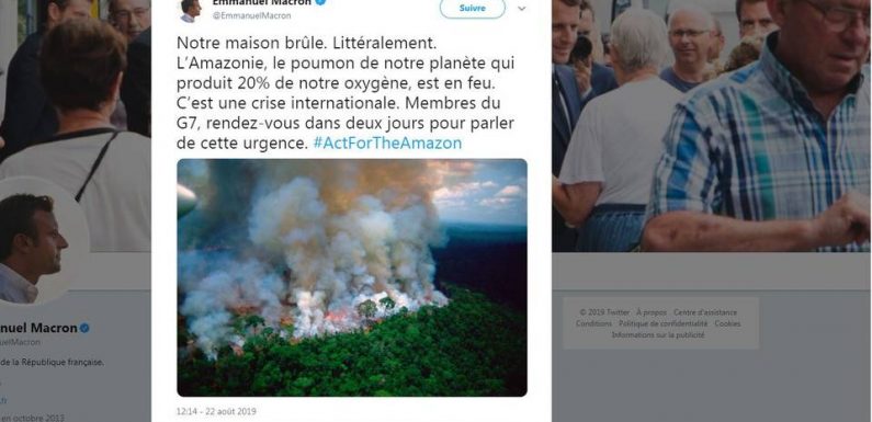 Incendie en Amazonie : Une ancienne image postée sur le compte Twitter d’Emmanuel Macron