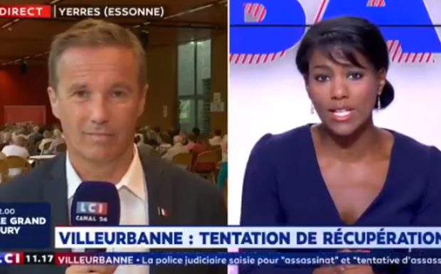 Villeurbanne (69) : « pourquoi parlez-vous tout de suite de laxisme migratoire alors que les premiers éléments de l’enquête montrent que l’homme avait été débouté » demande une journaliste de LCI à Nicolas Dupont-Aignan