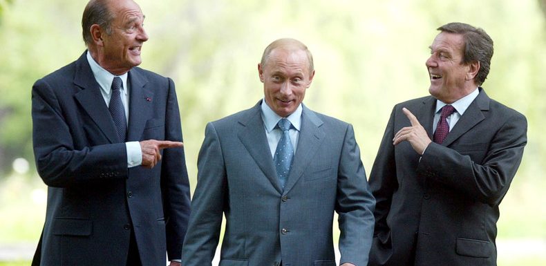 Chirac, Poutine et Schröder : le trio européen des années 2000