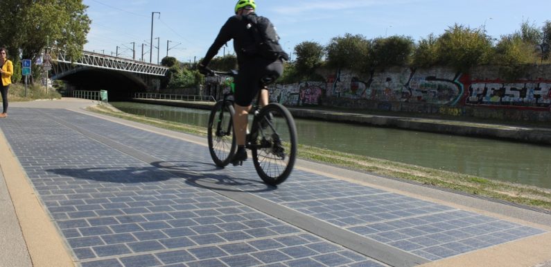 A Bobigny, la piste cyclable permet aussi de produire de l’énergie solaire pour éclairer