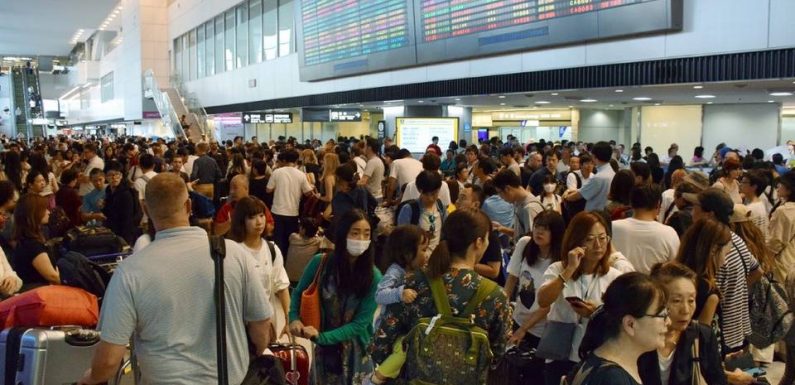 Japon : 17.000 personnes bloquées des heures à l’aéroport de Tokyo à cause d’un violent typhon