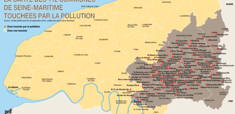 Incendie chez Lubrizol : la carte des communes de la Seine-Maritime touchées par la pollution