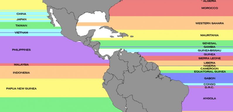 This map tells you exactly what lies on the other side of the ocean