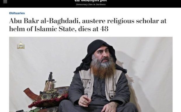 Le Washington Post critiqué et moqué pour avoir titré «Abou Bakr al-Baghdadi, érudit religieux austère à la tête de l’État islamique, décède à 48 ans»