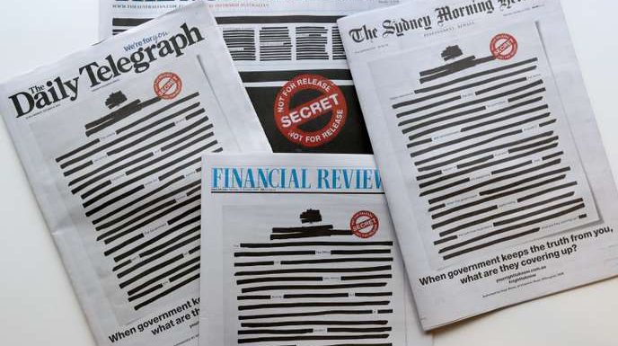 Les journaux australiens se recouvrent d’encre noire pour protester contre la censure