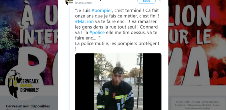 Le pompier blessé qui a fait le buzz en insultant Macron risque la révocation