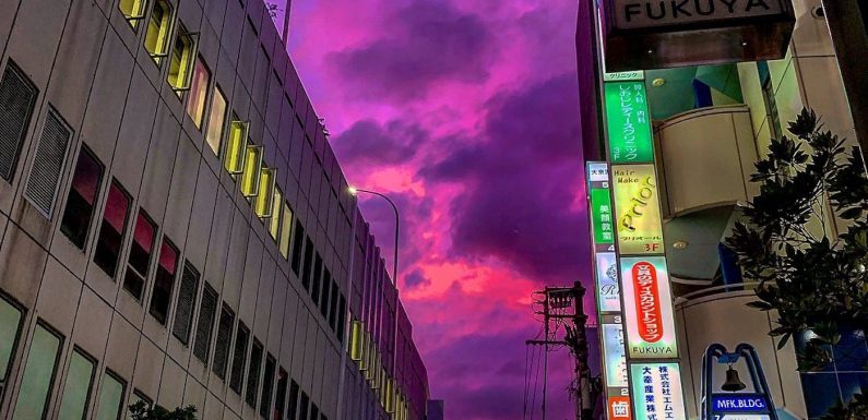 Japon : des photographes amateurs capturent l’incroyable ciel violet avant le passage du typhon Hagibis