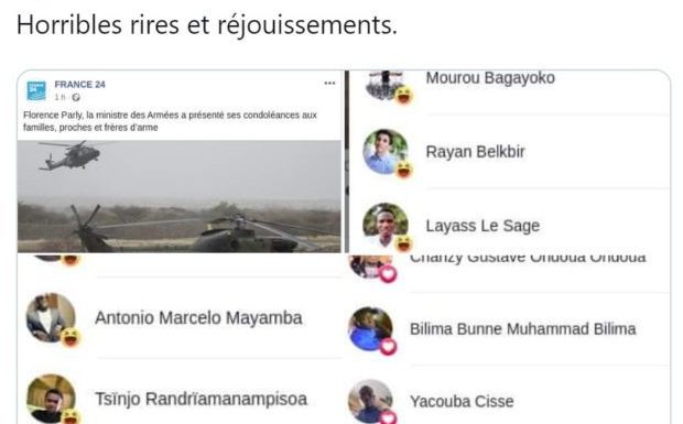 13 militaires français tués au Mali : rires et réjouissances sur Facebook (MàJ)