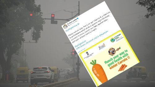 Face à la pollution en Inde, le ministre de la Santé conseille de manger des carottes