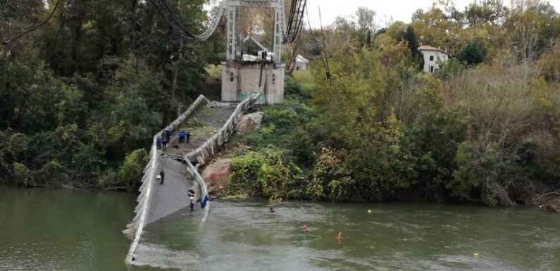 Haute-Garonne: Avec la crue du Tarn, les débris du pont effondré de Mirepoix-sur-Tarn ont bougé