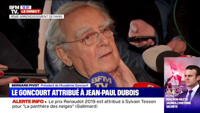 Dubois lauréat du Prix Goncourt : « Un romancier très cosmopolite : pour lui il n’y a pas de frontières, les sangs sont mêlés… » (Pivot)