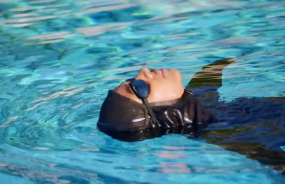 A new Nike swimwear line includes a swim hijab