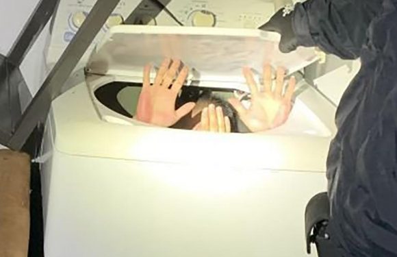 11 Chinese migrants were found hiding inside furniture and appliances