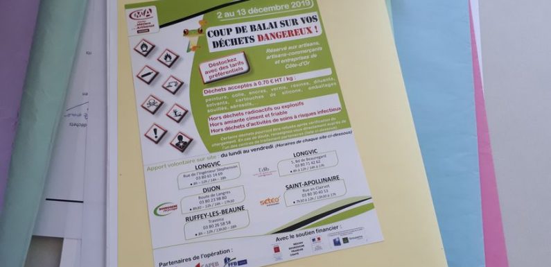 Nouvelle collecte de déchets dangereux destinée aux artisans et entreprises de Côte-d’Or