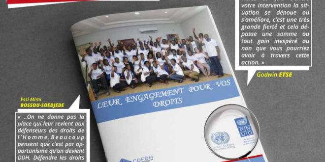 « Leur engagement pour vos droits », un recueil de témoignages des DDH au Togo