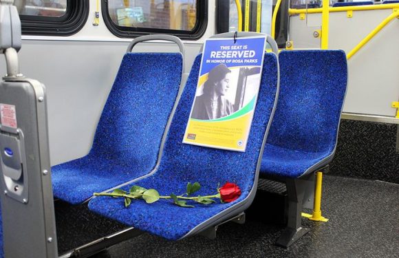 Public transit system honors Rosa Parks with open seat on every bus