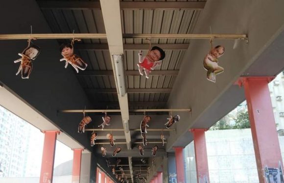 Des ministres au corps de cafard : les étonnantes décorations de Noël des manifestants hongkongais